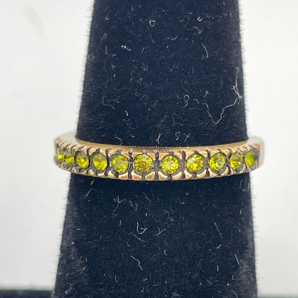 Heidi Daus Bronzetone Metal Women Size 7 Multi-Color Crystal Stackable Ring Set - Picture 8 of 9